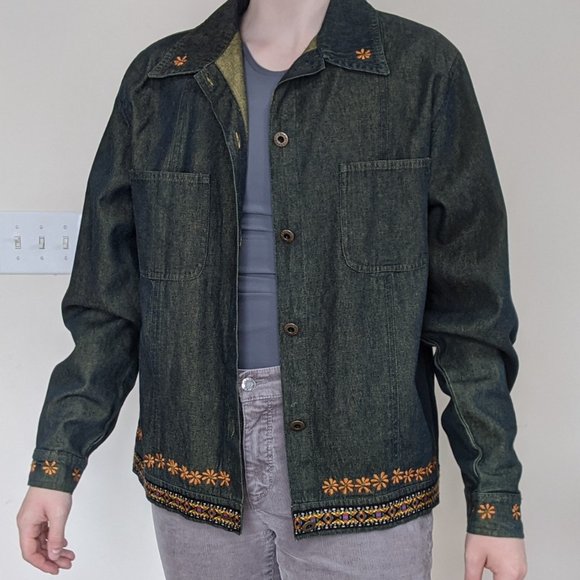 Vintage Embroidered Denim Jacket - Picture 1 of 4